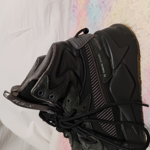 Puma RS-X Hi Top Militia Black Asphalt Grey Running Sneakers Sz.6C (X-107 CRATE) - Picture 2 of 14